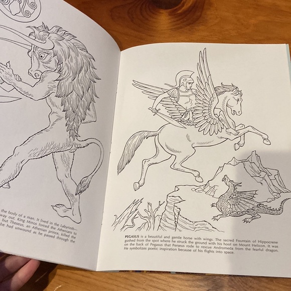 DOVER 1976 Mythical Beasts Coloring Book Fidolf Johnson - Picture 2 of 4